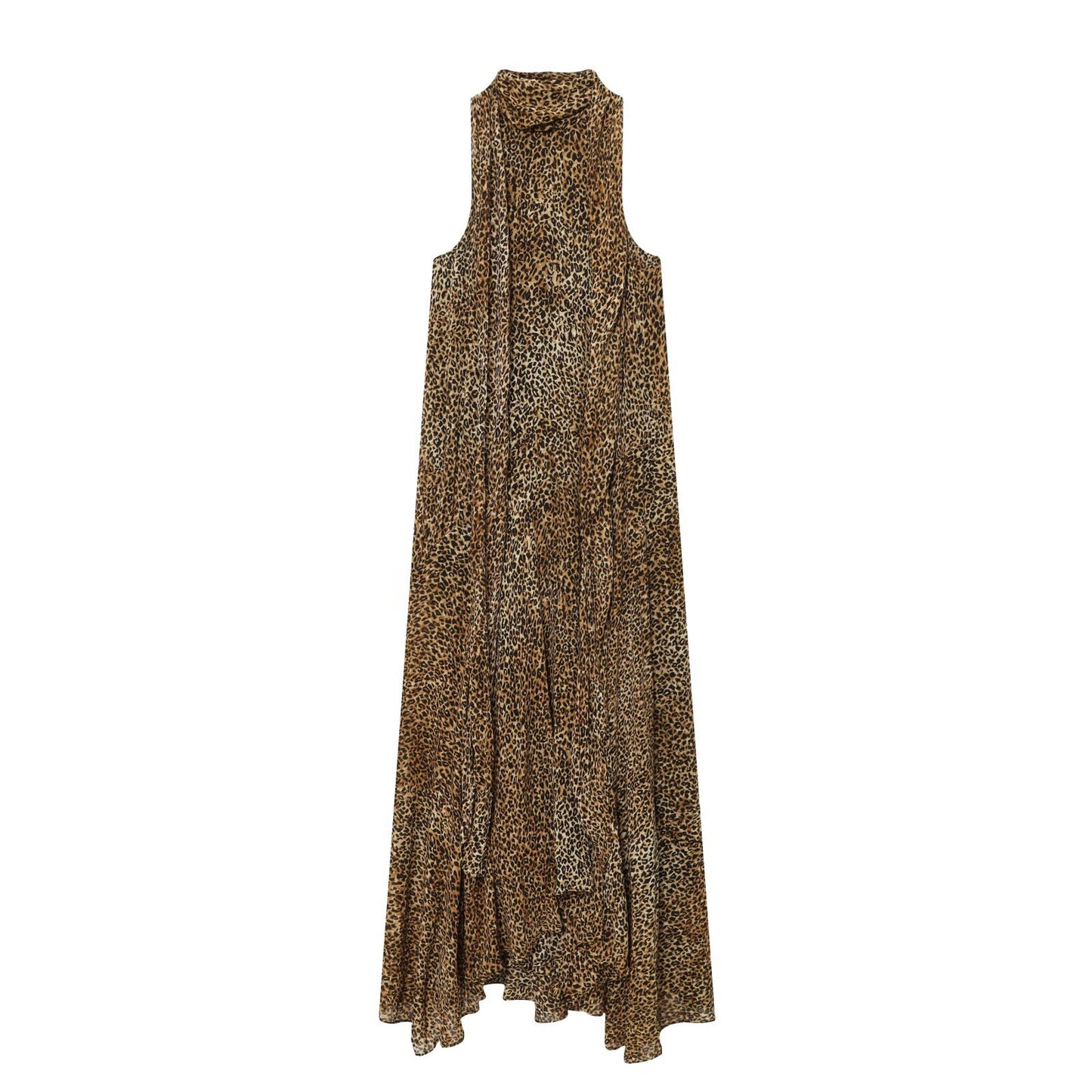 Animal print halter neck dress for women