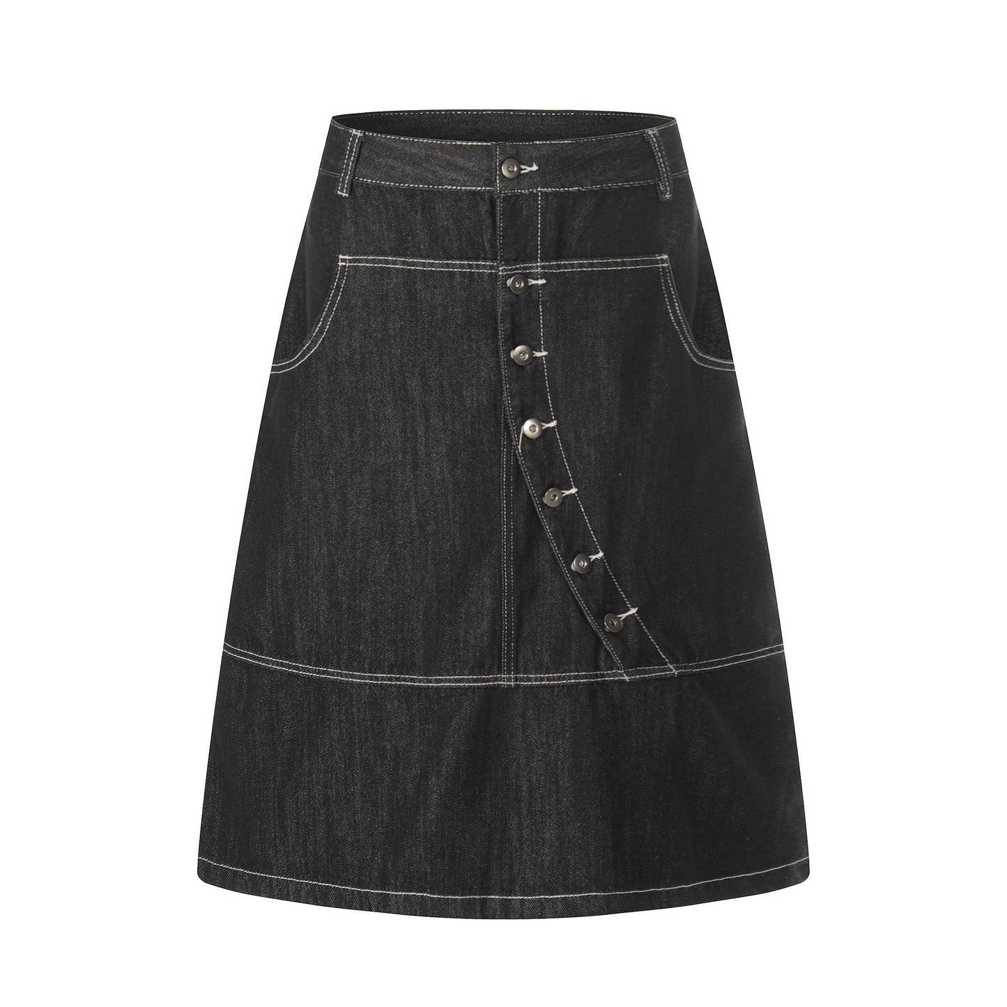 Spicy girl button design denim skirt for women
