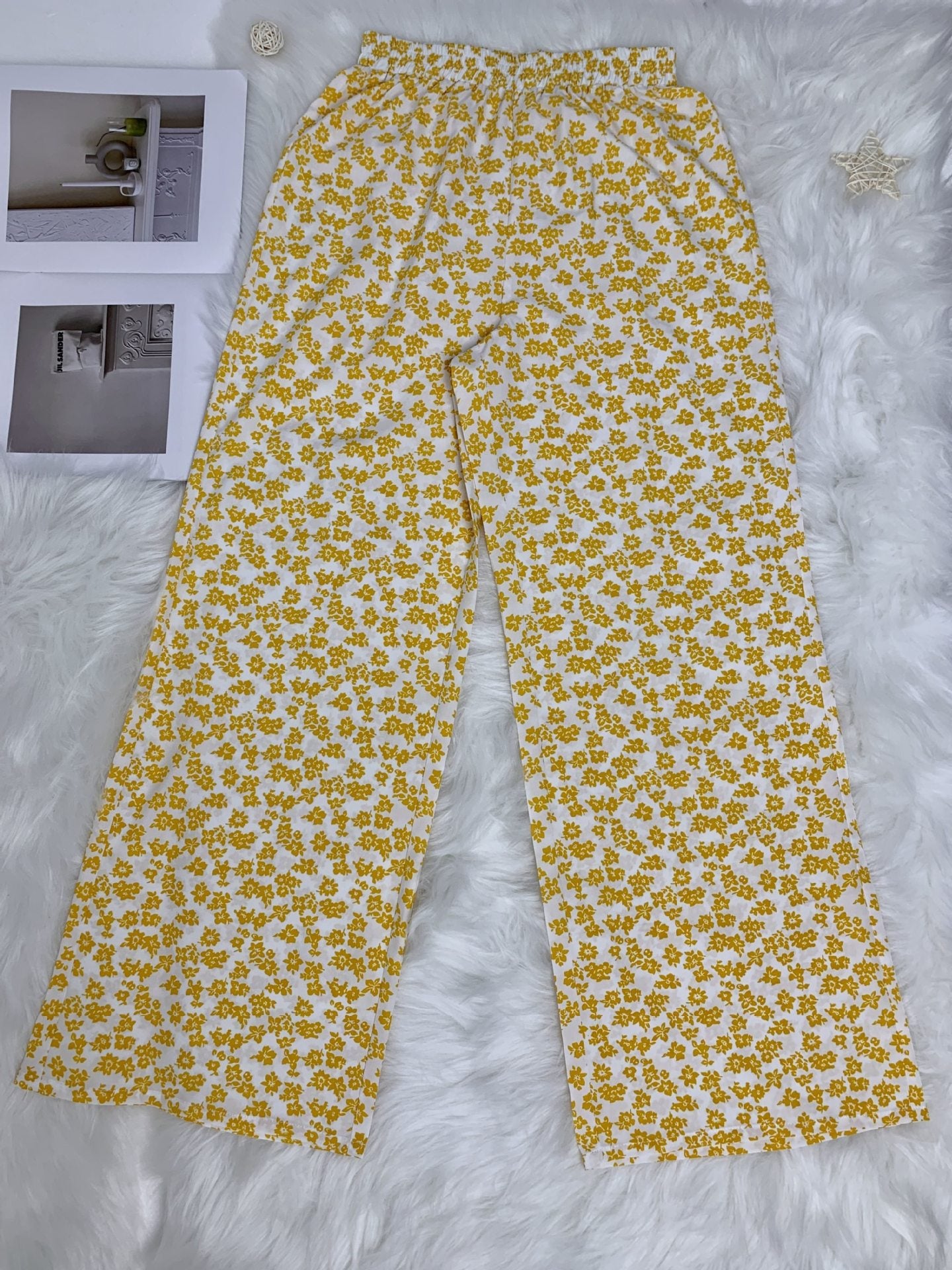 High waisted floral print loose wide leg pants
