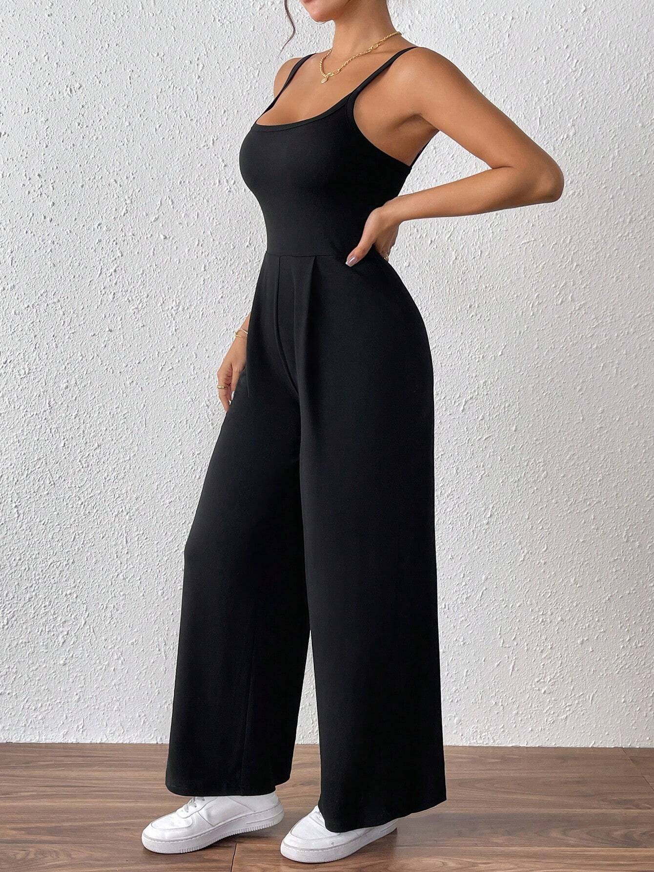 Women's simple and elegant jumpsuit sexy backless camisole jumpsuit pants