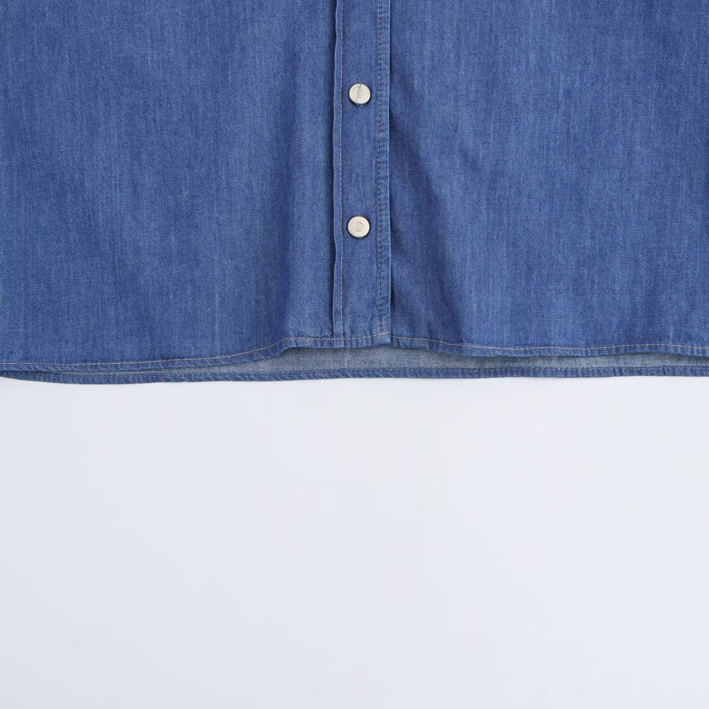 Women's versatile denim collar shirt