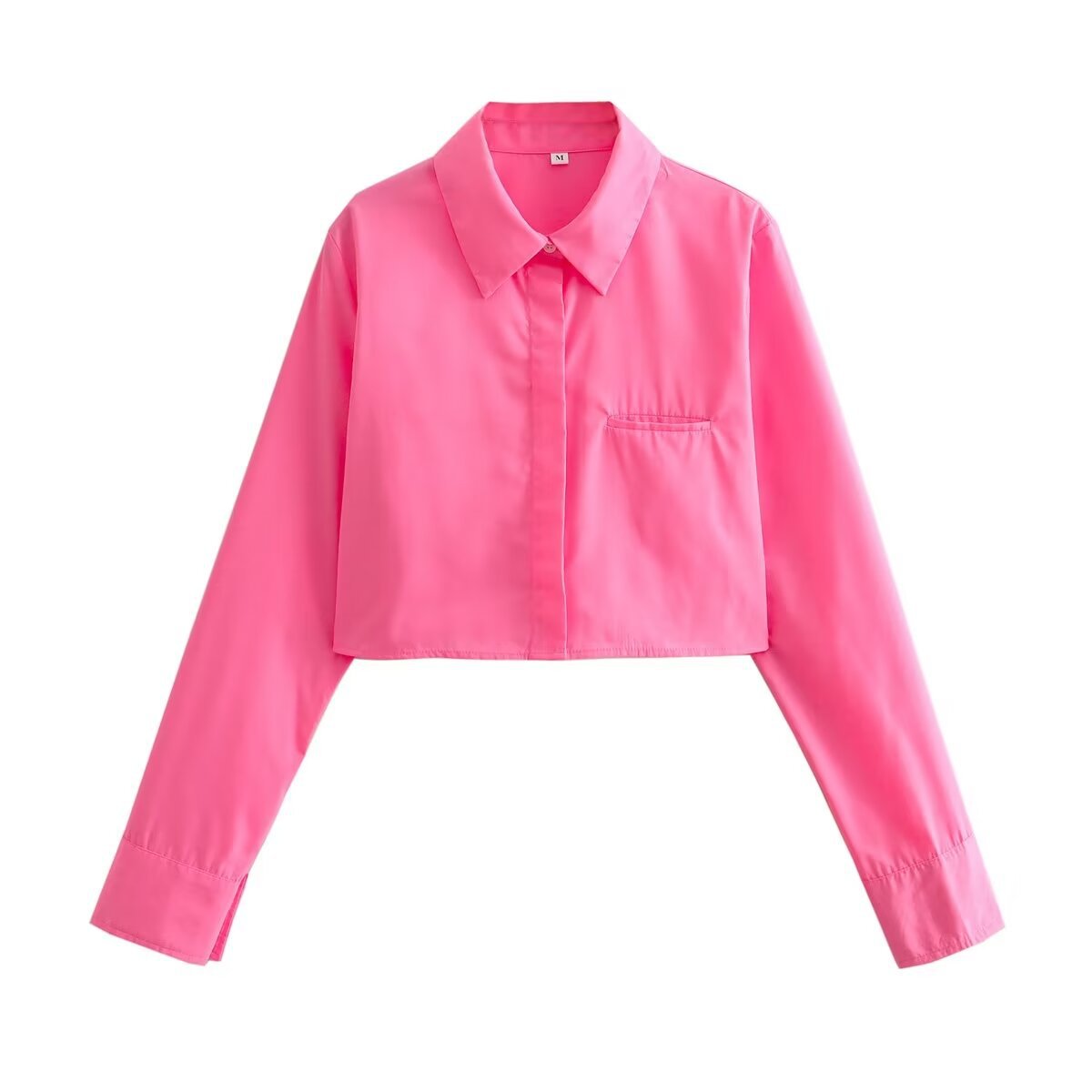 European and American style women's solid color long sleeved loose shirt for women