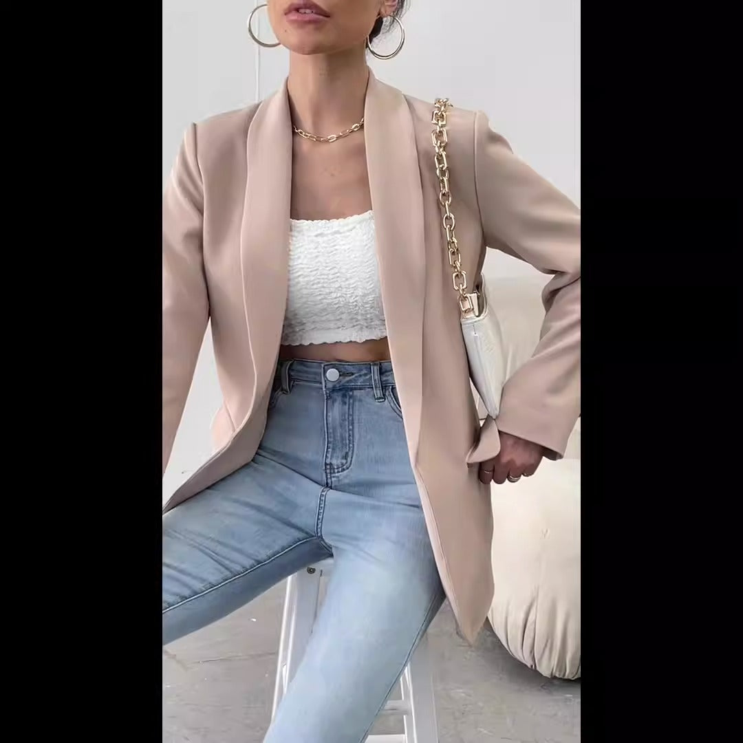 Autumn and winter European and American women's clothing temperament commuting suit jacket suit