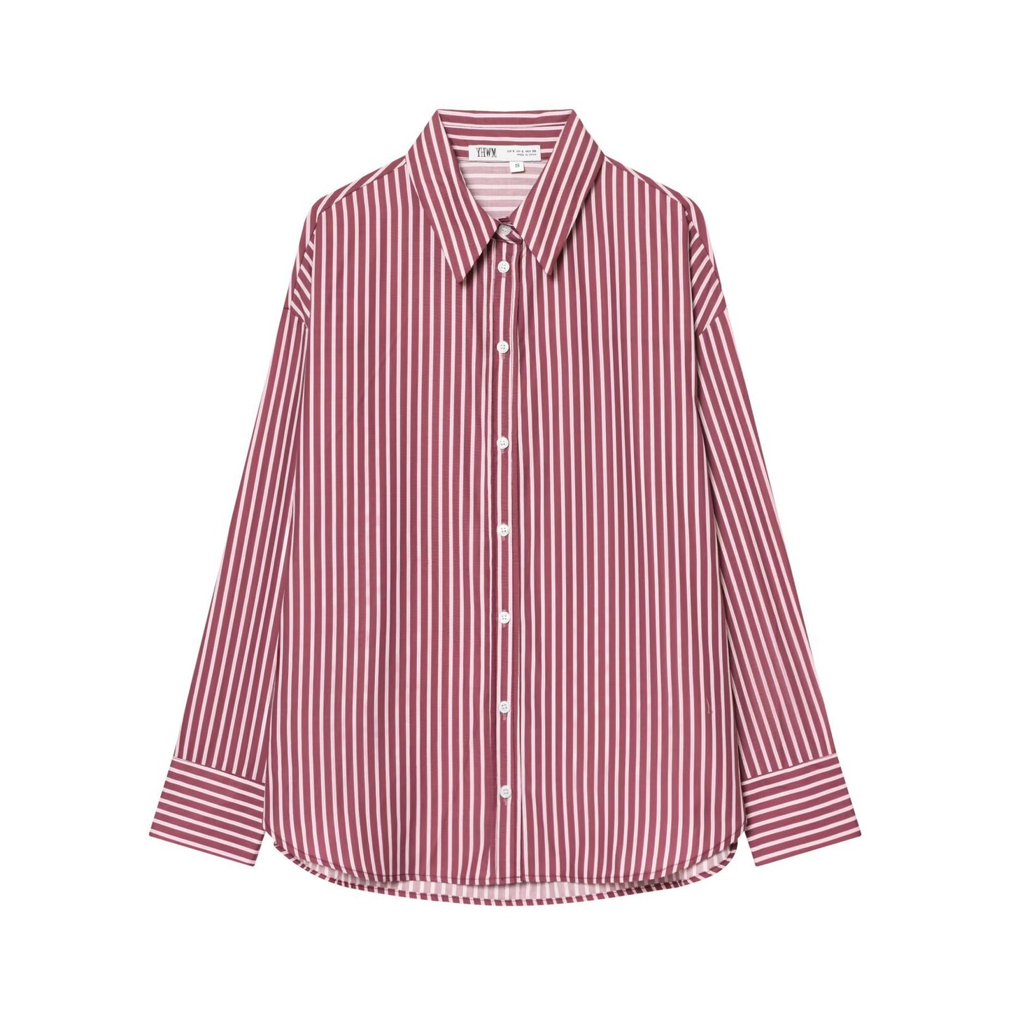 Casual striped poplin hanging long sleeved shirt