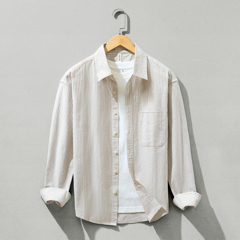 Men's striped long sleeved shirt