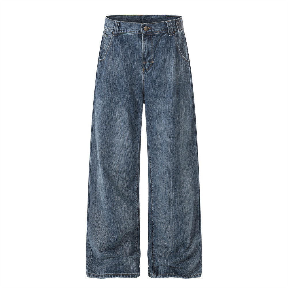Loose wide leg denim pants