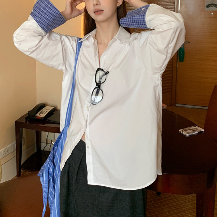 White Shirt Women Style Inner Top Unique and Stylish Blouse for Autumn