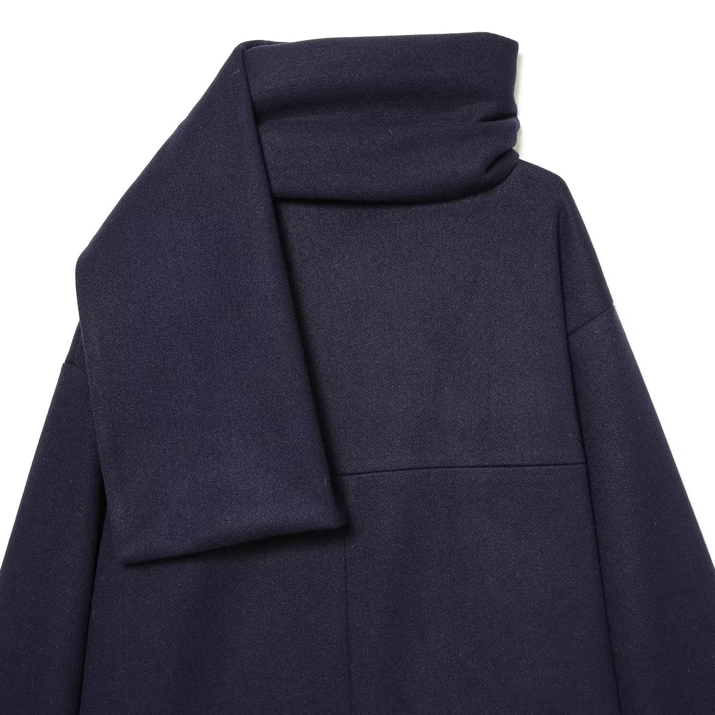 Wool blend scarf short coat