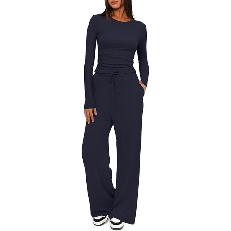 Long sleeved solid color suit