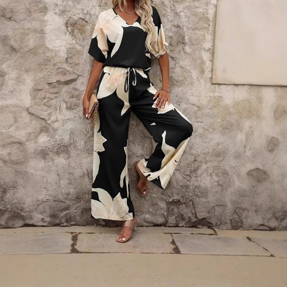 Fashionable Printed Casual Set for Women Spring Summer New Style Printed Fashion Outfit