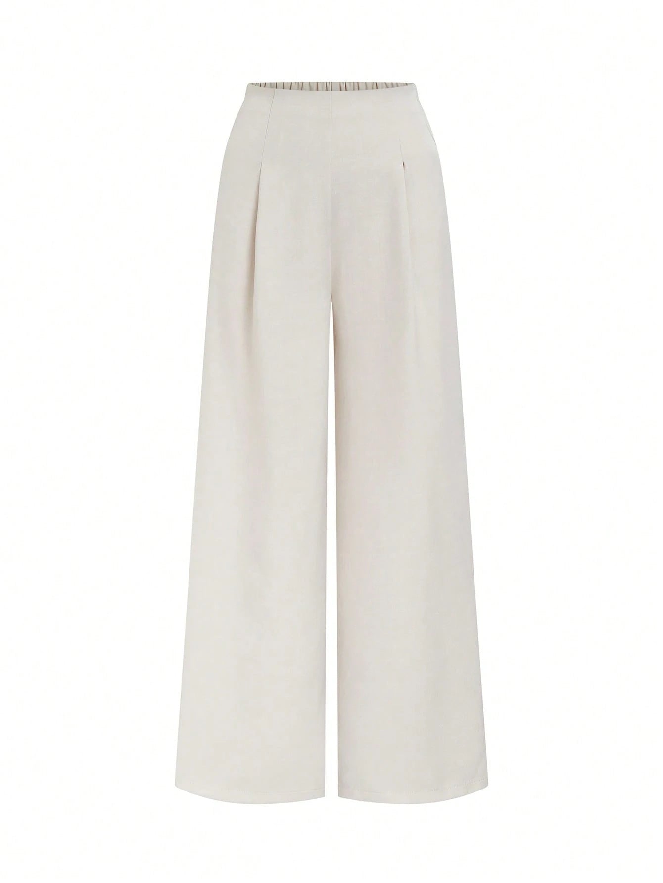 Elastic waist straight leg pants