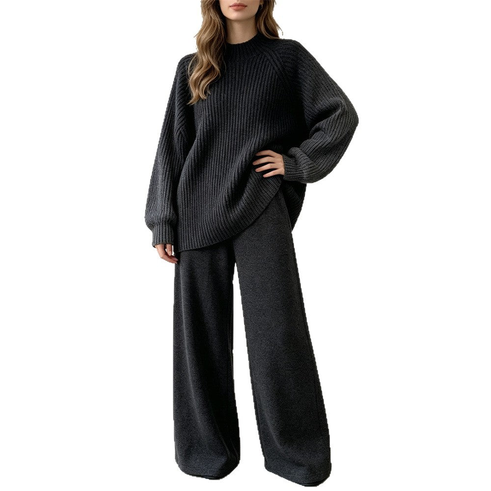 Sweater wide leg pants set