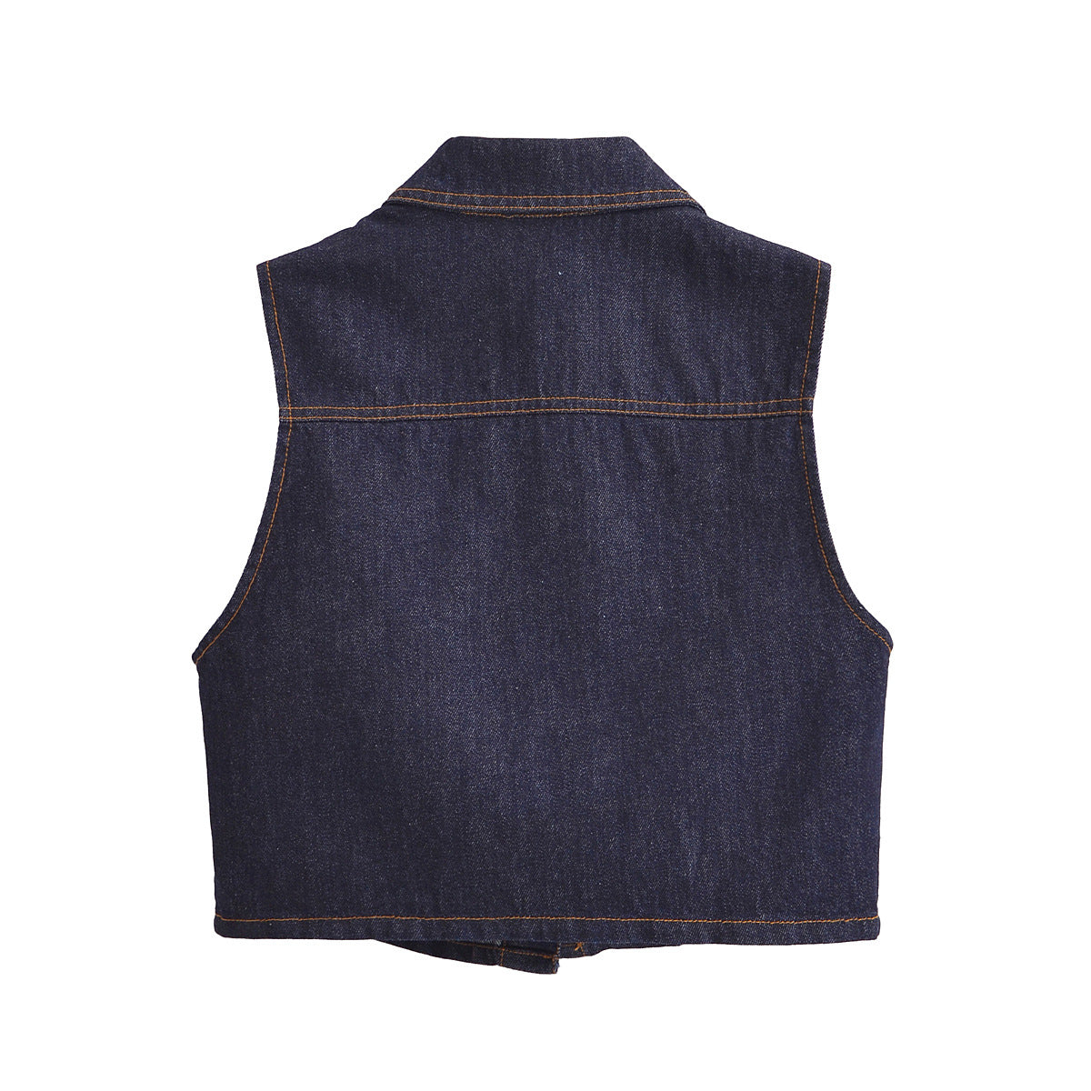 Fashion single breasted lapel denim vest women