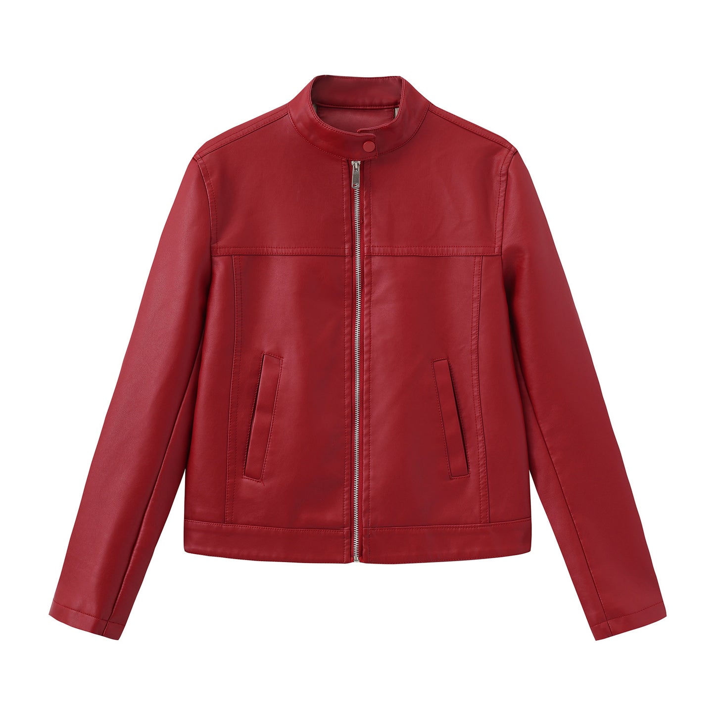 Stand up collar long sleeved jacket