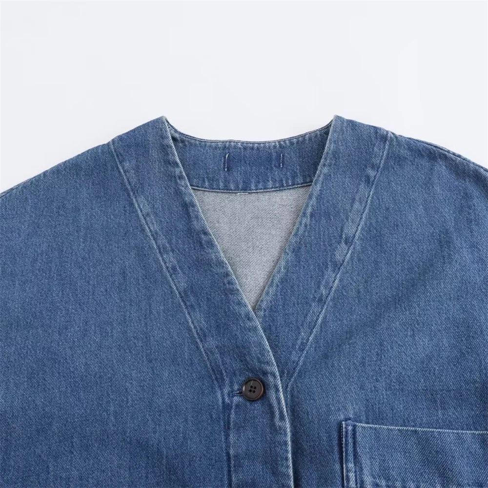 Fashion denim jacket women's new loose casual top
