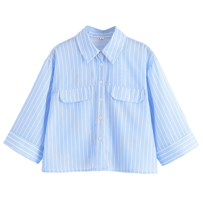 Long-Sleeved Fashion Loose Casual Design Sense Unique Shirt Top