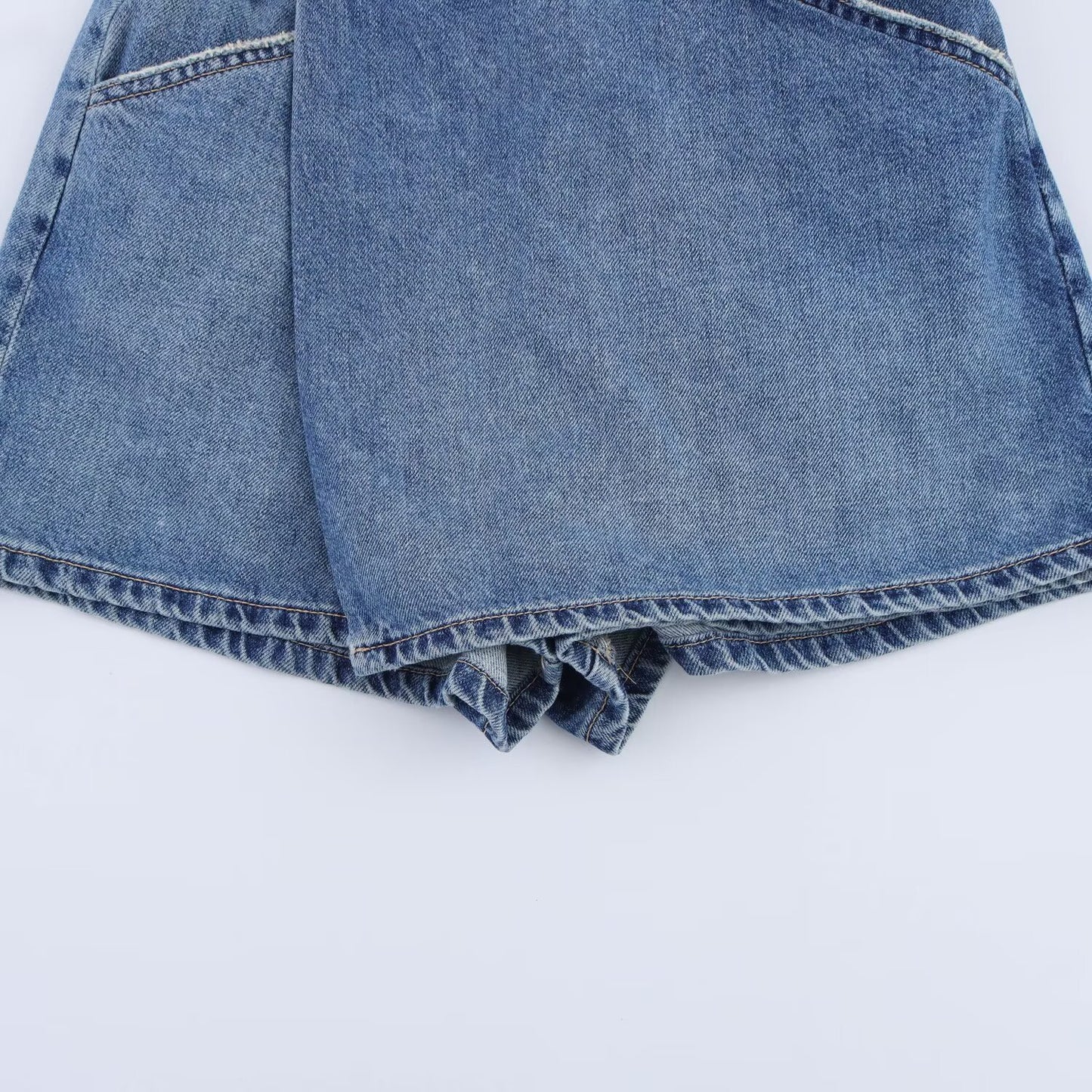 Casual versatile denim skirt and pants