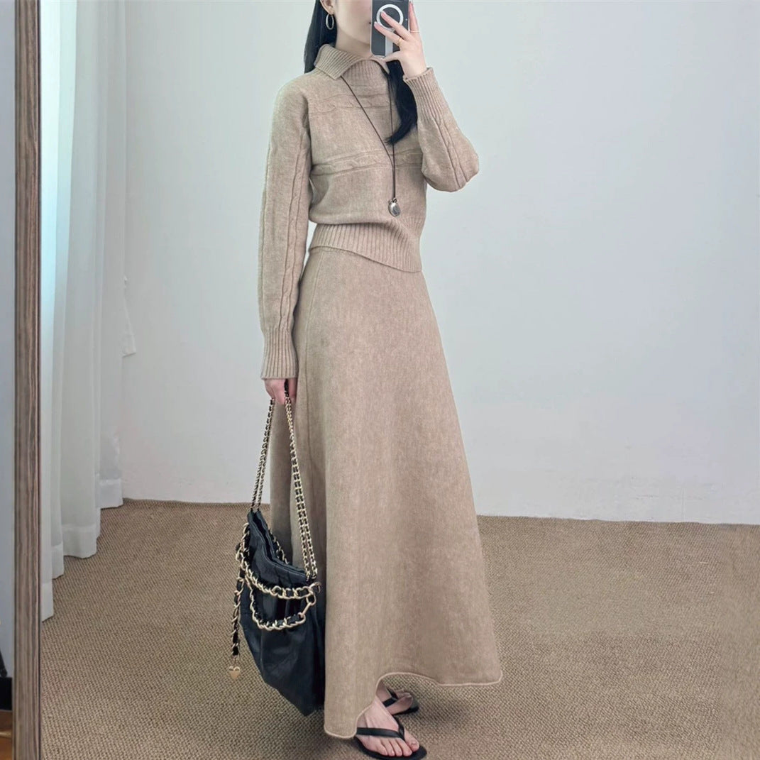 Waist up long sleeved pullover sweater set