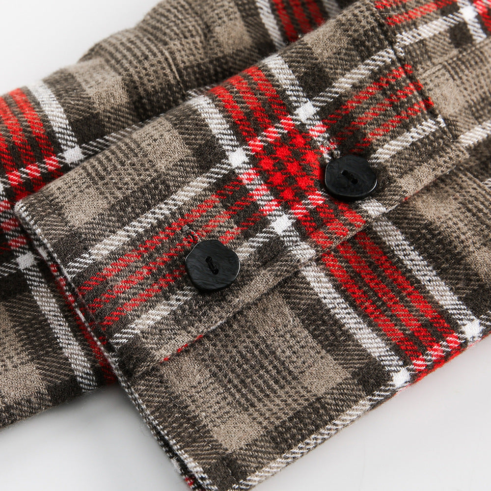 Plaid loose long sleeved shirt