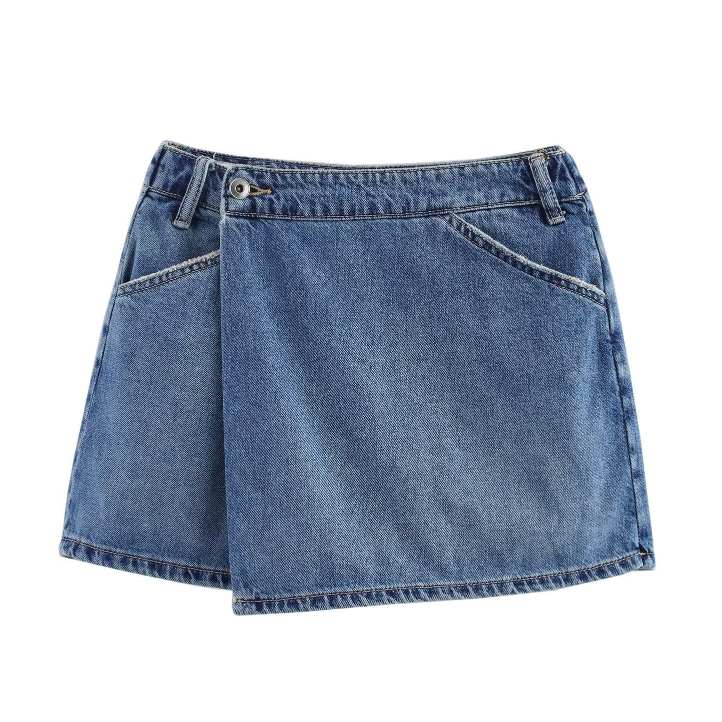 Casual versatile denim skirt and pants