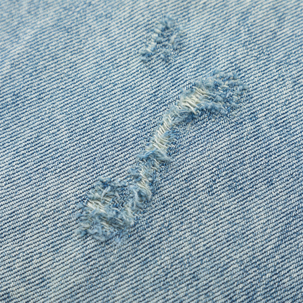 Gradient washed denim wide leg pants