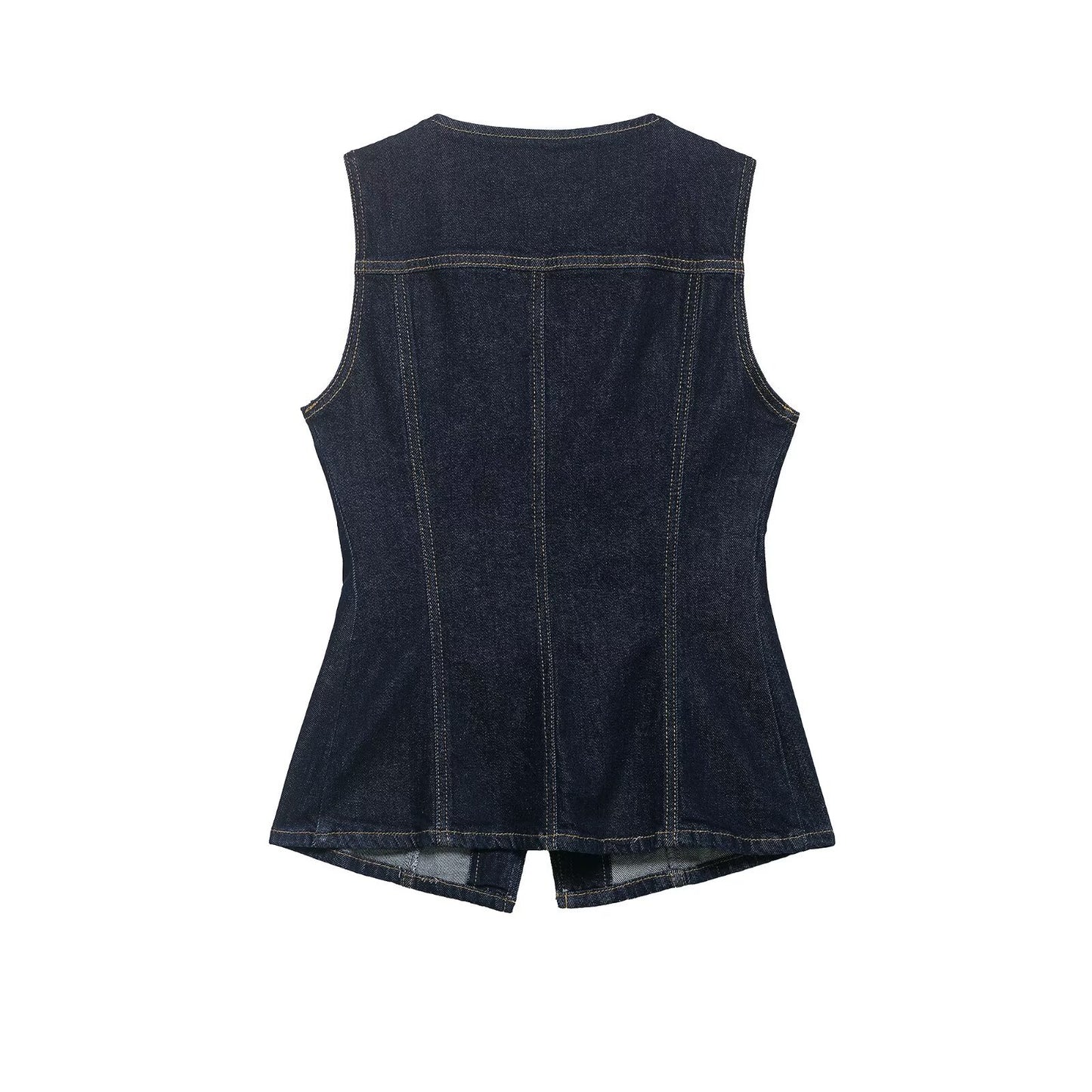 Style Fitted Denim Vest for Women
