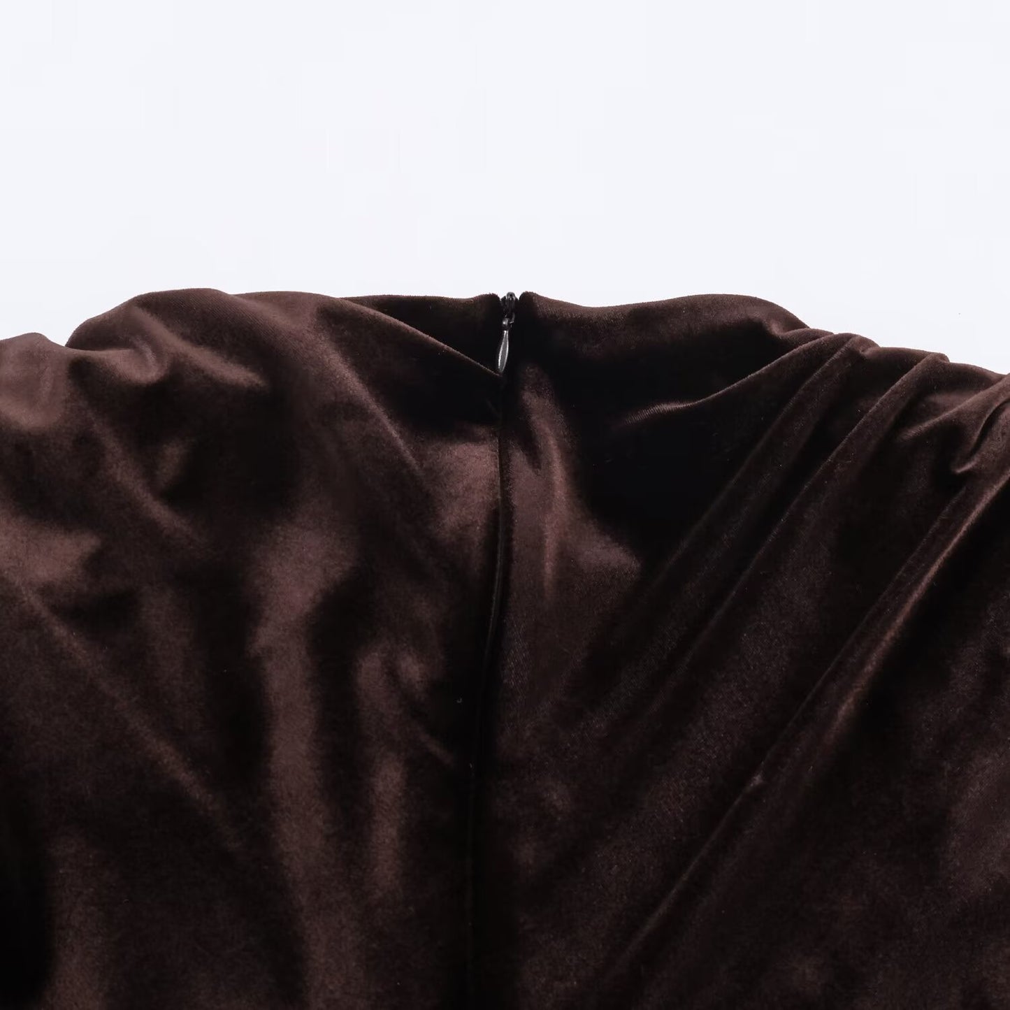 Wrinkled Velvet Midi Dress