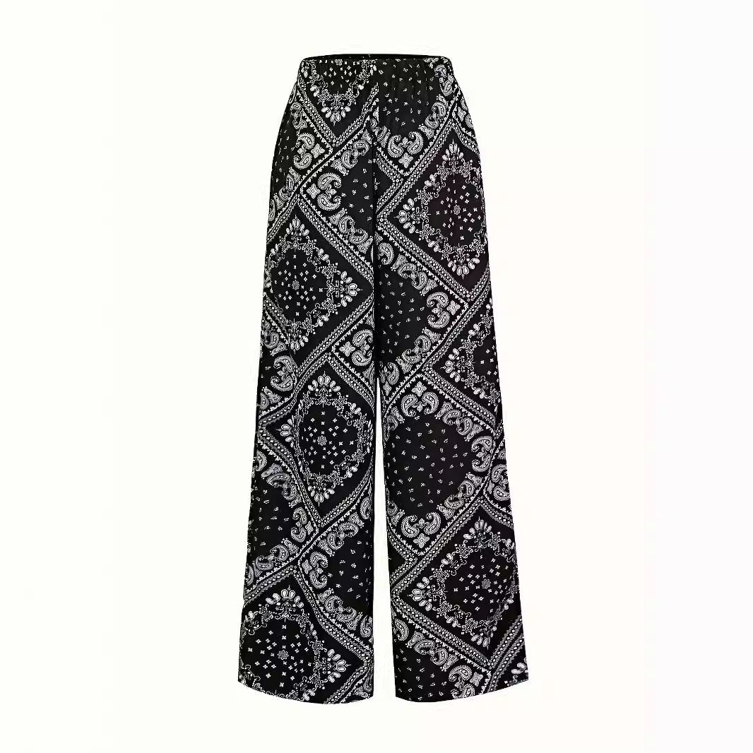 High waisted slanted pocket straight leg pants