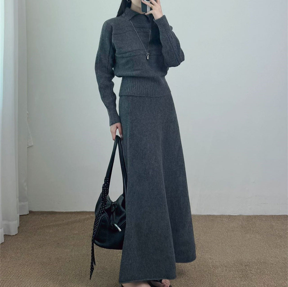 Waist up long sleeved pullover sweater set