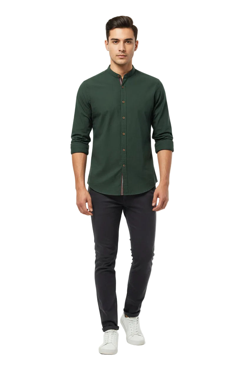 Chemise à boutons brodée