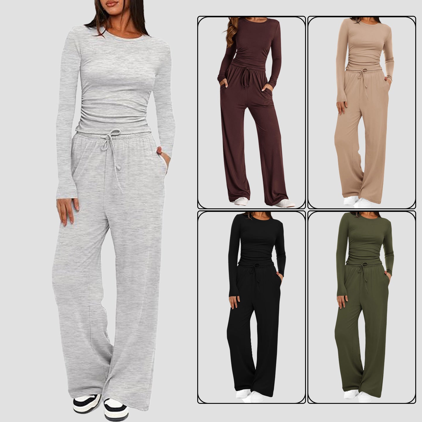 Long sleeved solid color suit