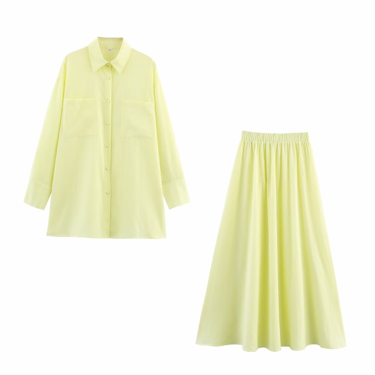 Loose Long Sleeve Blouse and Skirt Set for Women