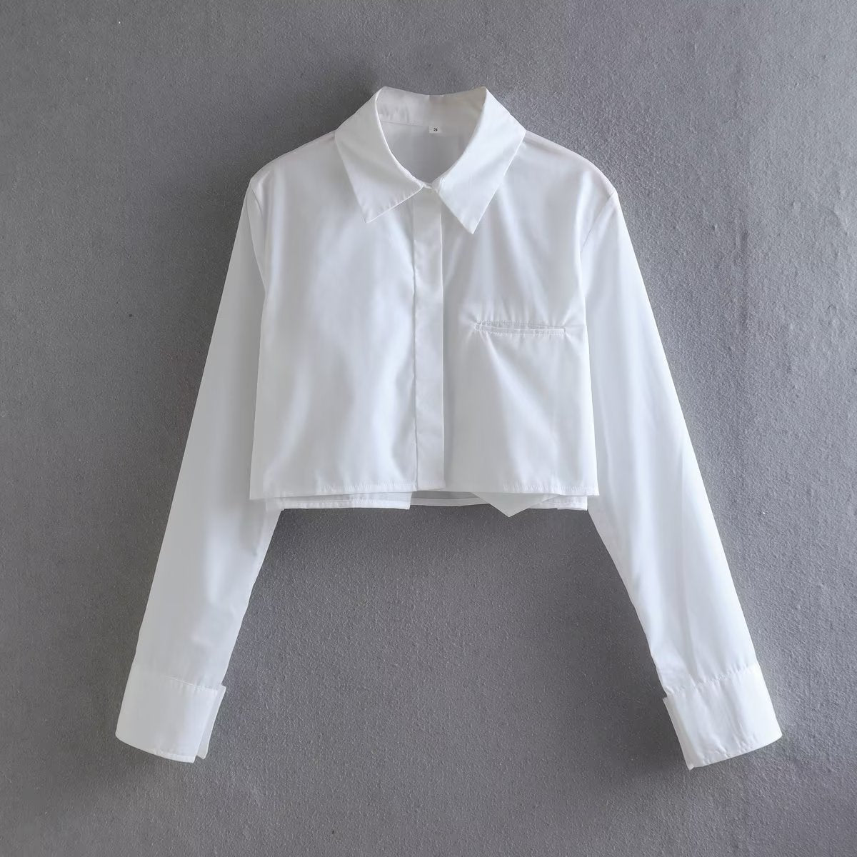 European and American style women's solid color long sleeved loose shirt for women