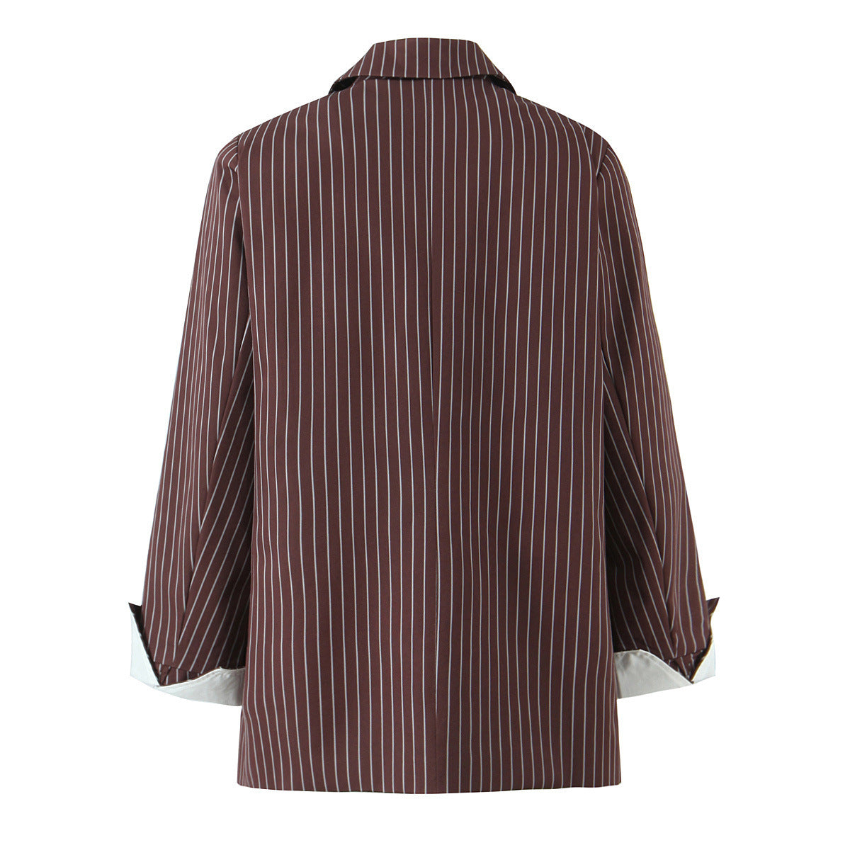 Commuting style striped loose two button versatile suit jacket