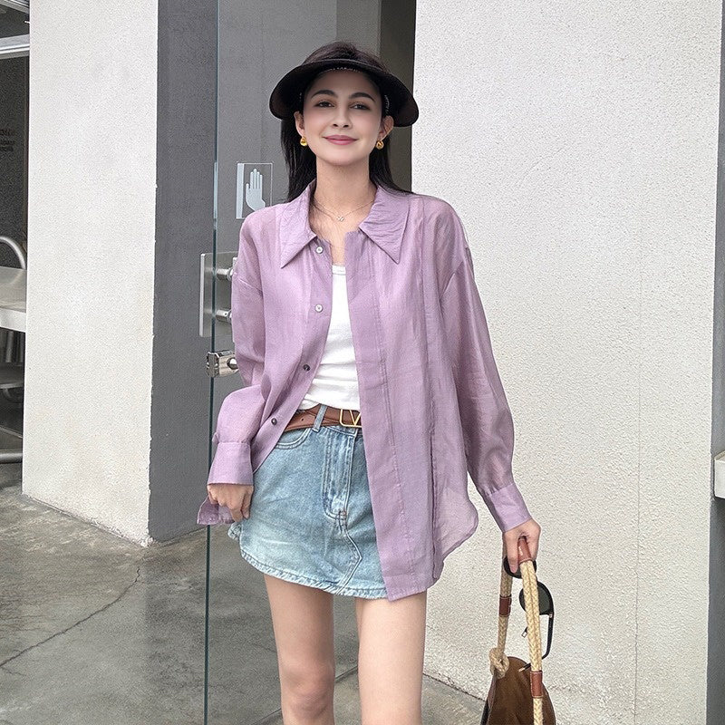 Tencel Sunscreen Shirt Women's Summer Long sleeved Shirt