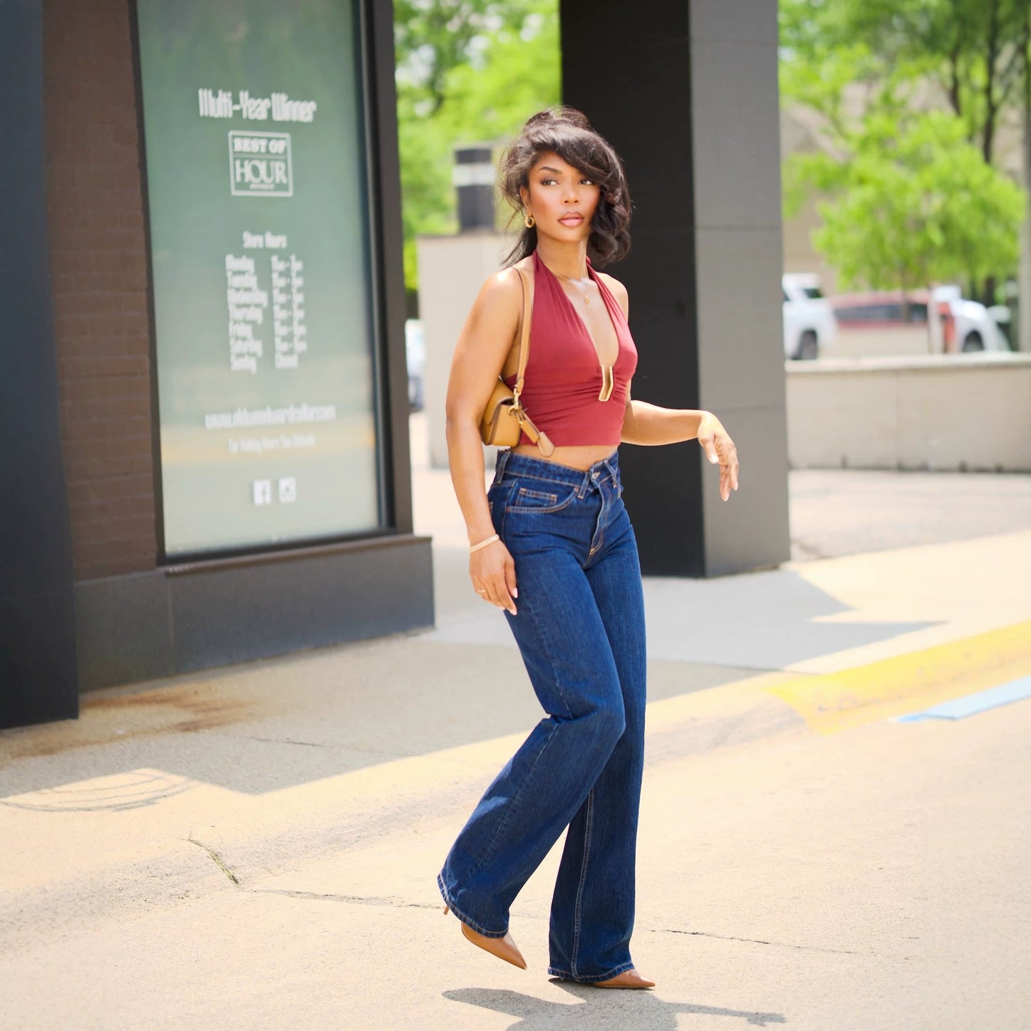Simple Basic Straight Leg Washed Denim Pants