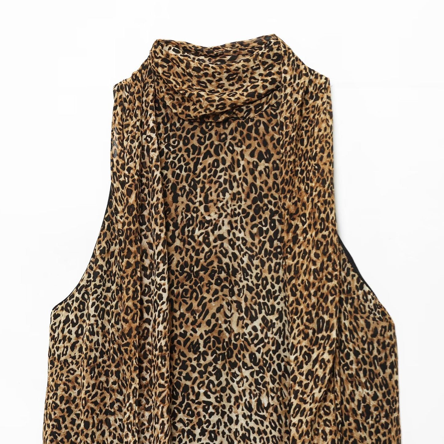 Animal print halter neck dress for women