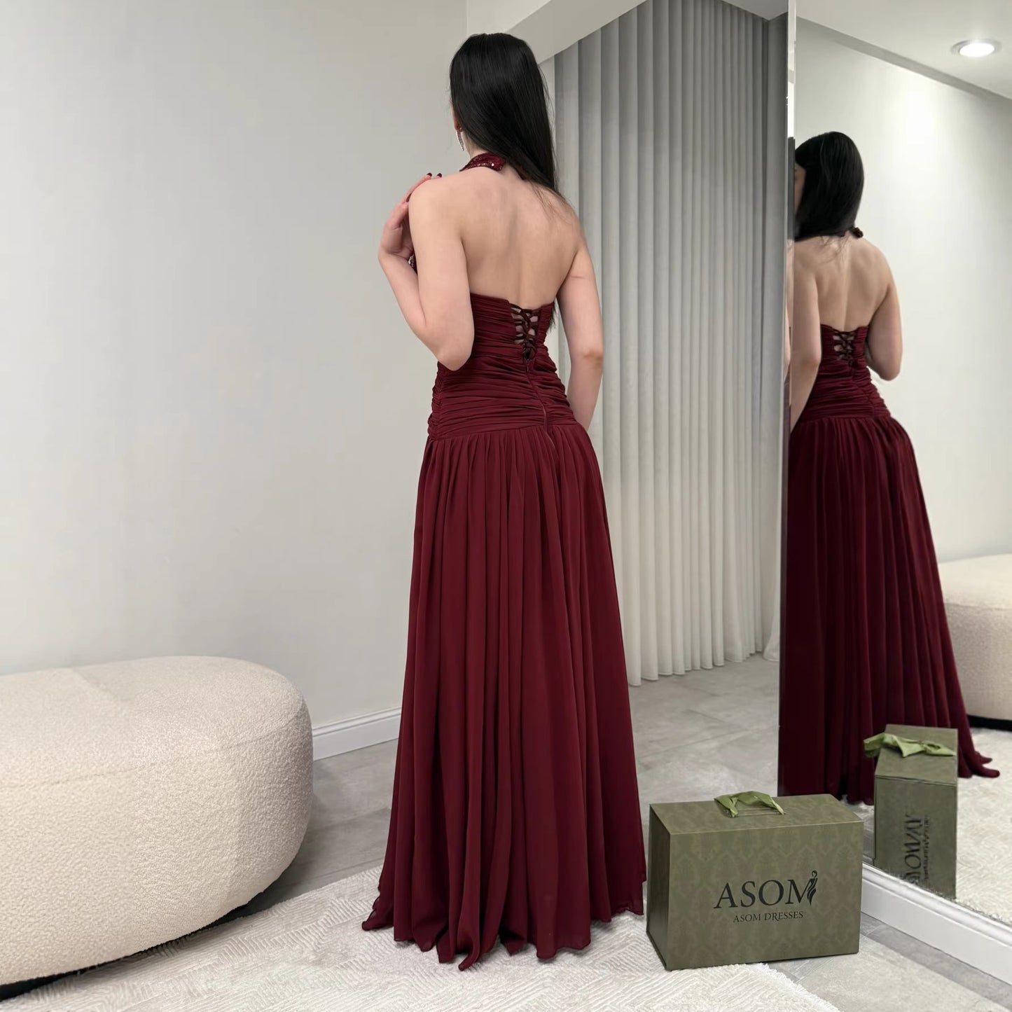 Elegant Red Lace Spliced Long Evening Dress for Women, Slim Fit, Formal Party Gown