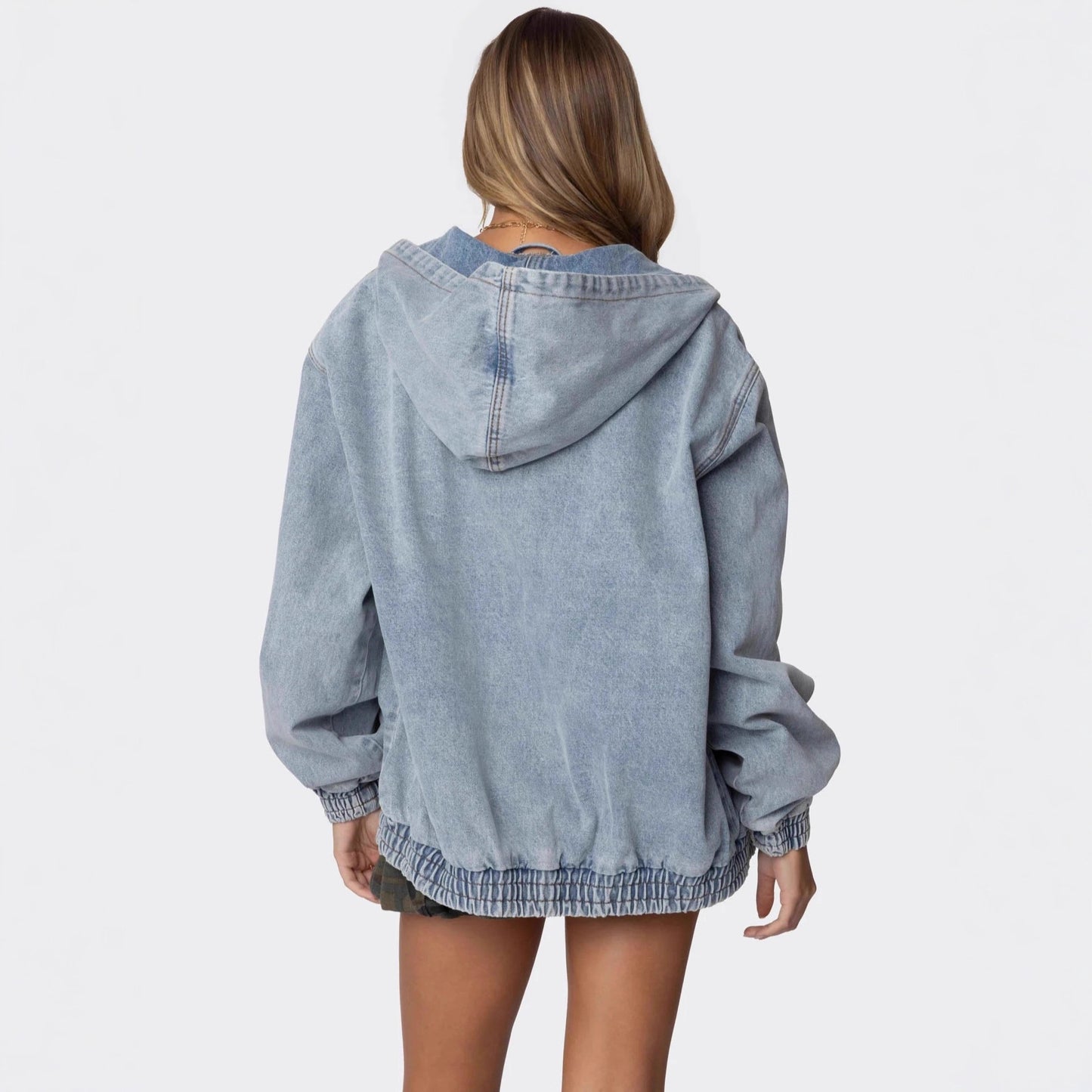 Denim Jacket for Women, Autumn Loose Long Coat, Casual Fashion Outerwear