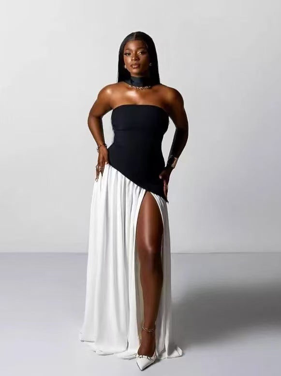 Elegant Design Large Backless Beach Vacation Tube Top Long Dress for Women