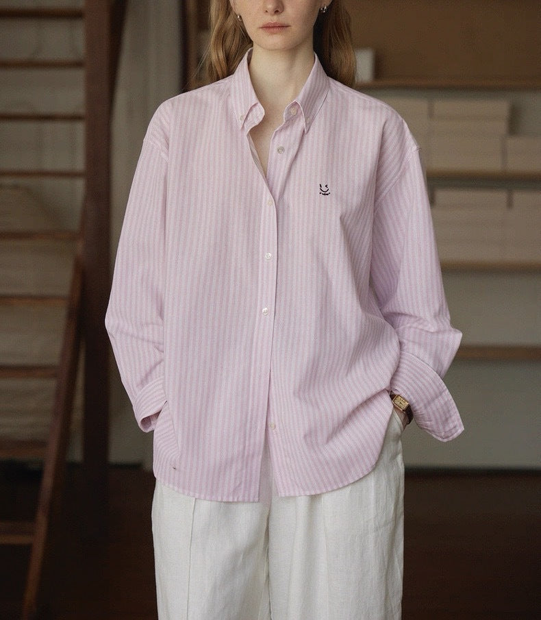 Linen Shirt Outerwear Design Long Sleeve Blouse Coat Embroidered Top
