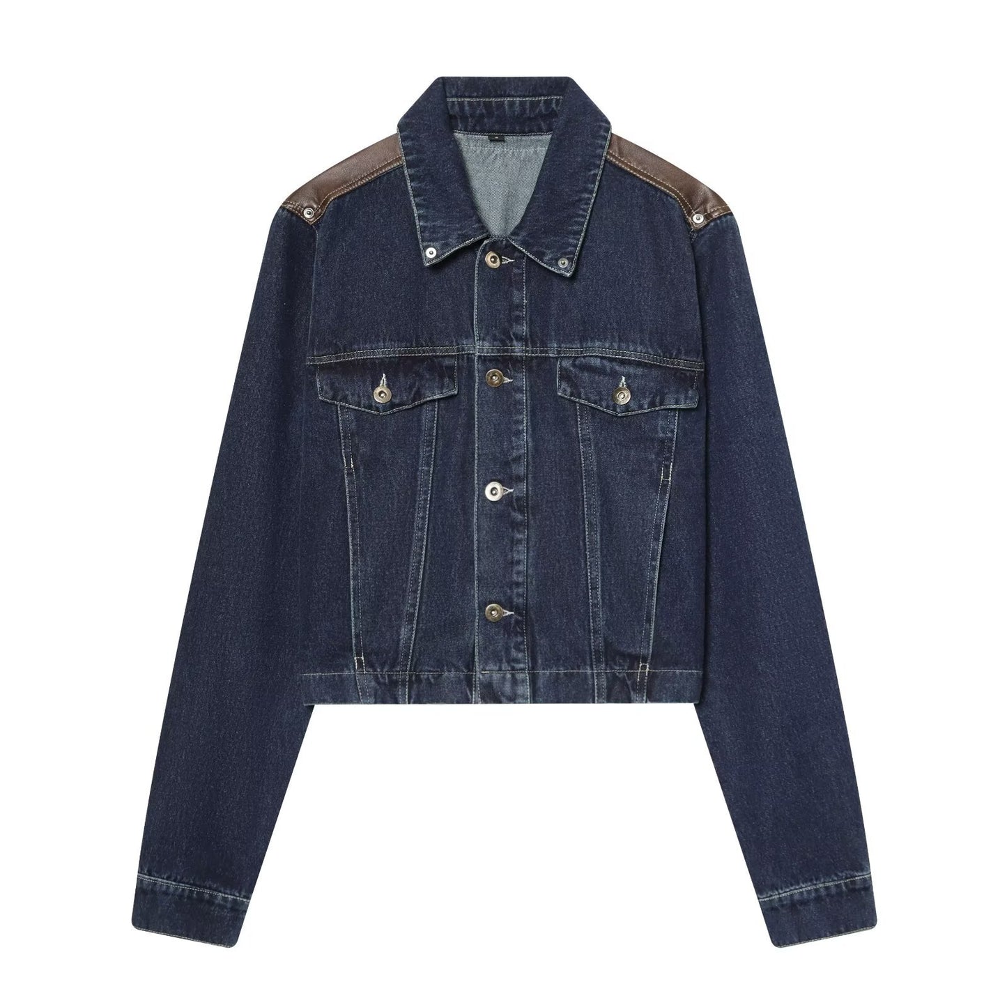 Spring denim leather jacket+jeans
