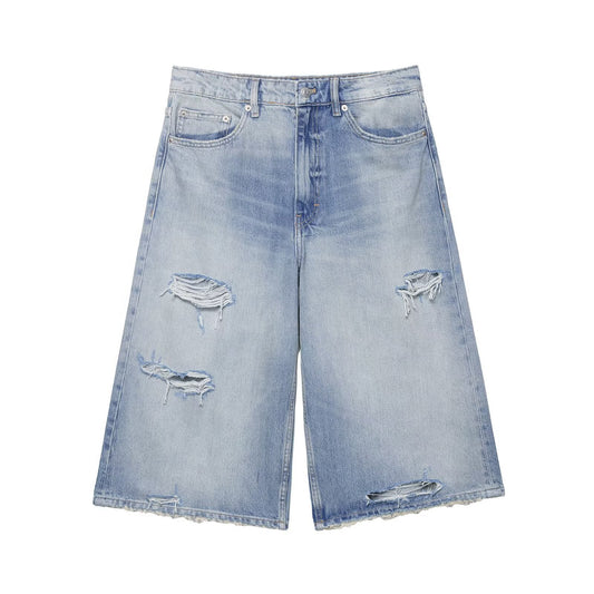 Loose denim casual shorts