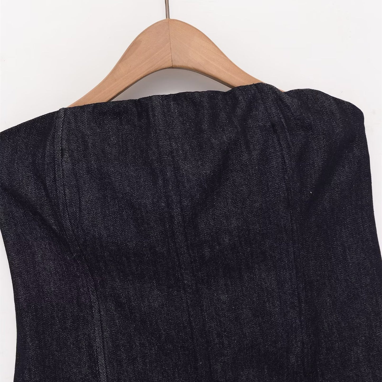 Spicy girl denim cotton breast wrapped top