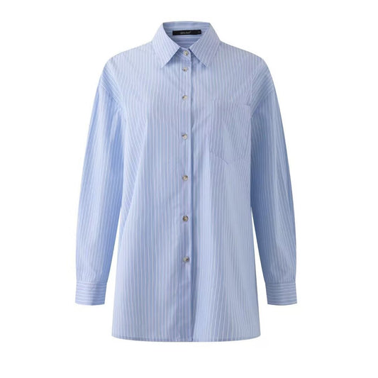 Loose collar long sleeved shirt