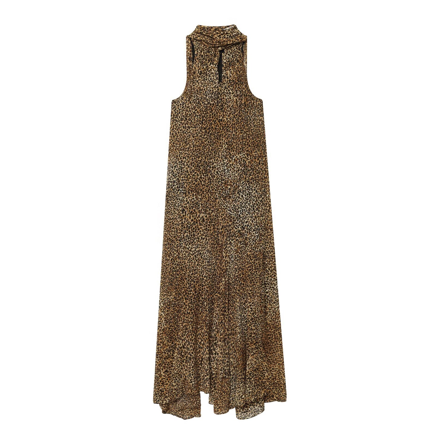 Animal print halter neck dress for women