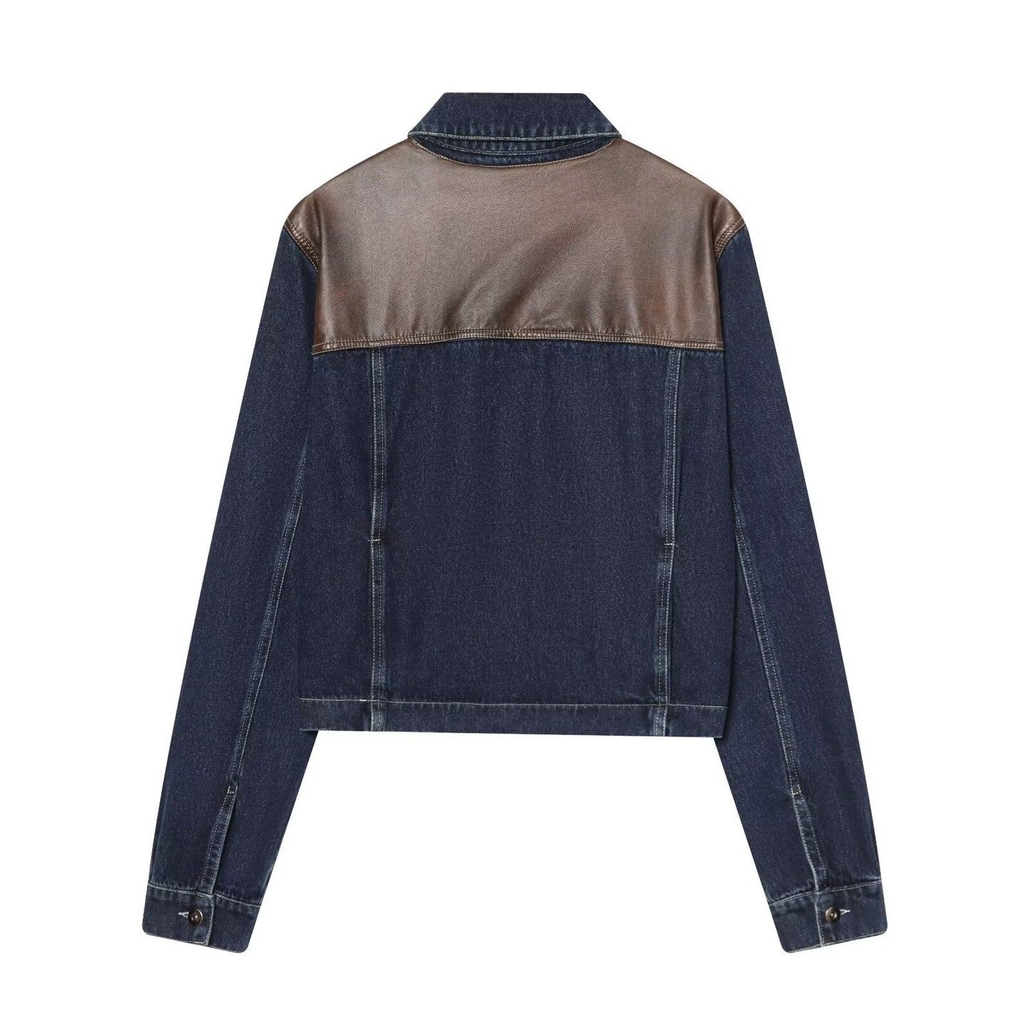 Spring denim leather jacket+jeans