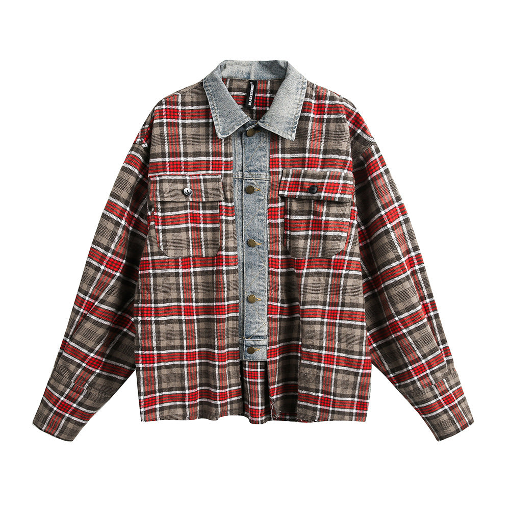 Plaid loose long sleeved shirt