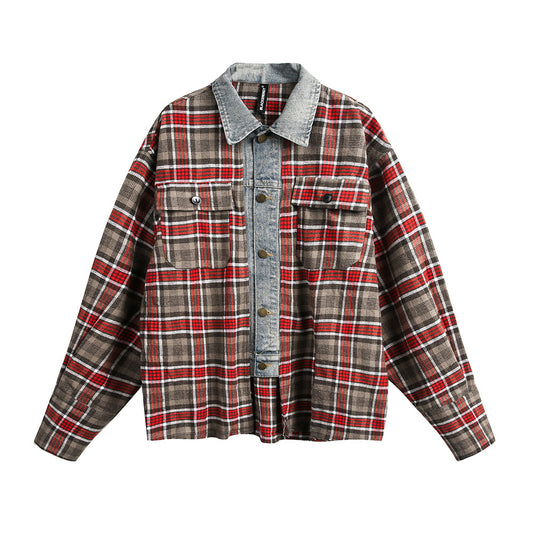 Plaid loose long sleeved shirt