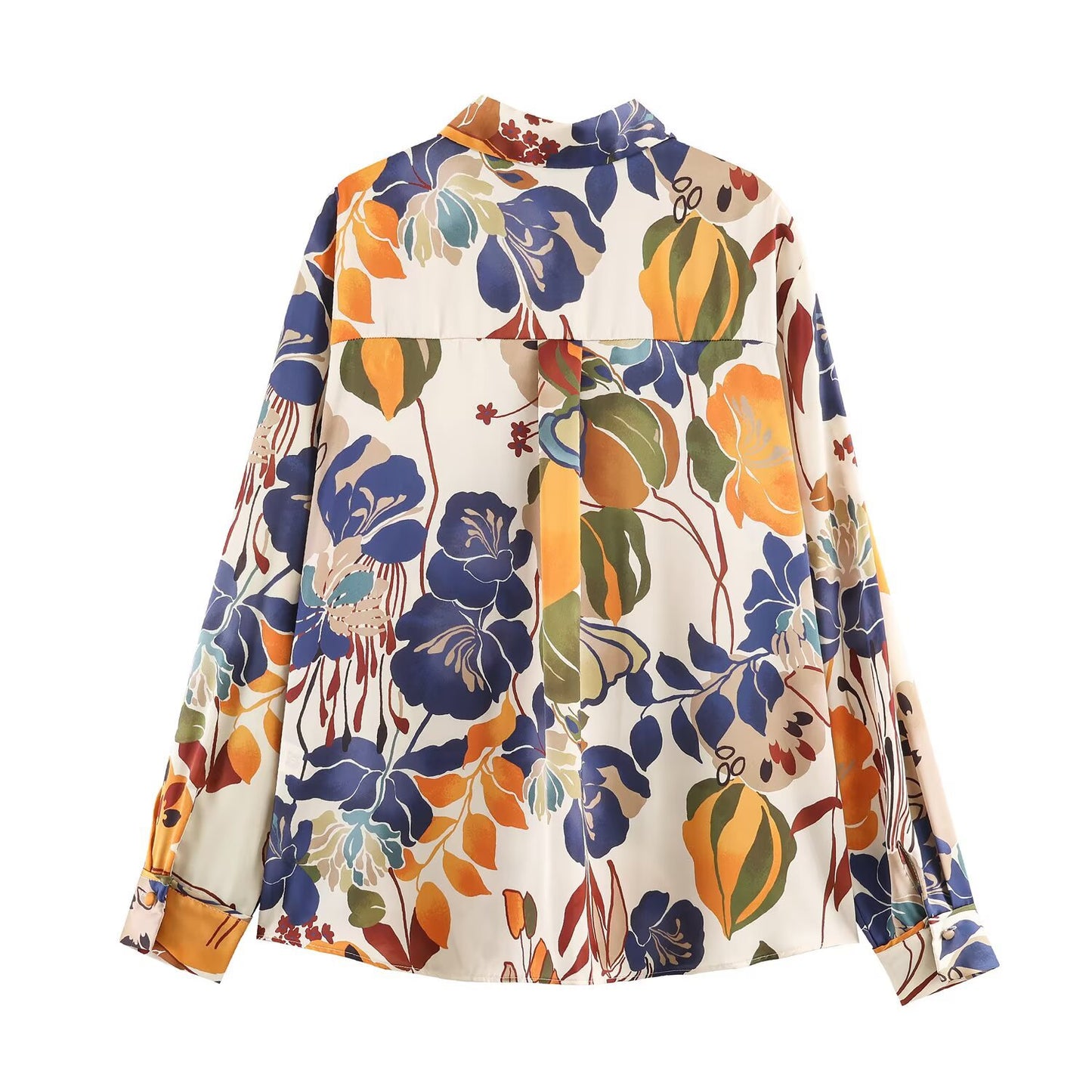 Long sleeved collar printed shirt